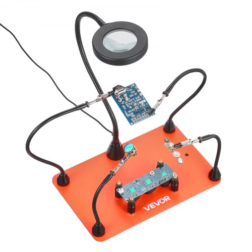 Magnetisk Hjälpande Händer Lödstation 3X LED Förstoringslampa 4 PCB Hållare