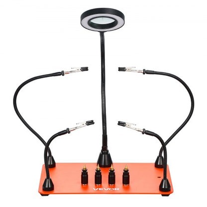 Magnetisk Hjälpande Händer Lödstation 3X LED Förstoringslampa 4 PCB Hållare