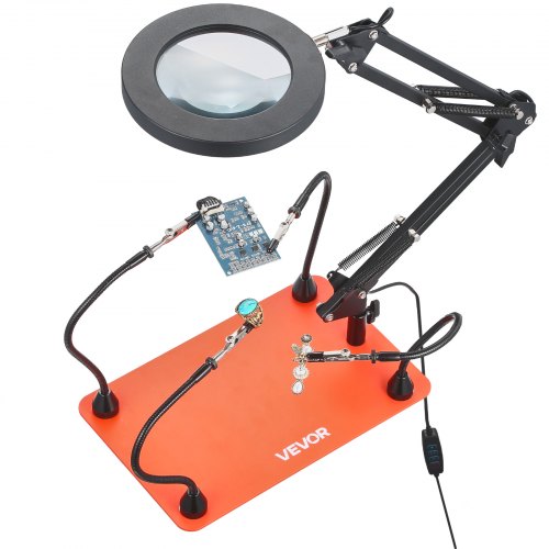Magnetisk Hjälpande Lödstation 3X LED Förstoringslampa 4 Armar