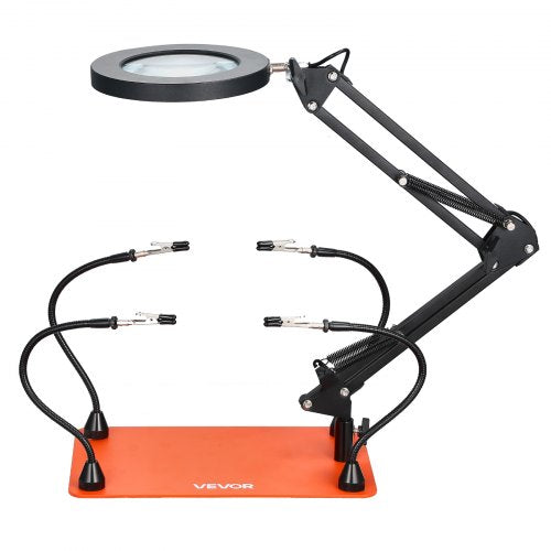 Magnetisk Hjälpande Lödstation 3X LED Förstoringslampa 4 Armar
