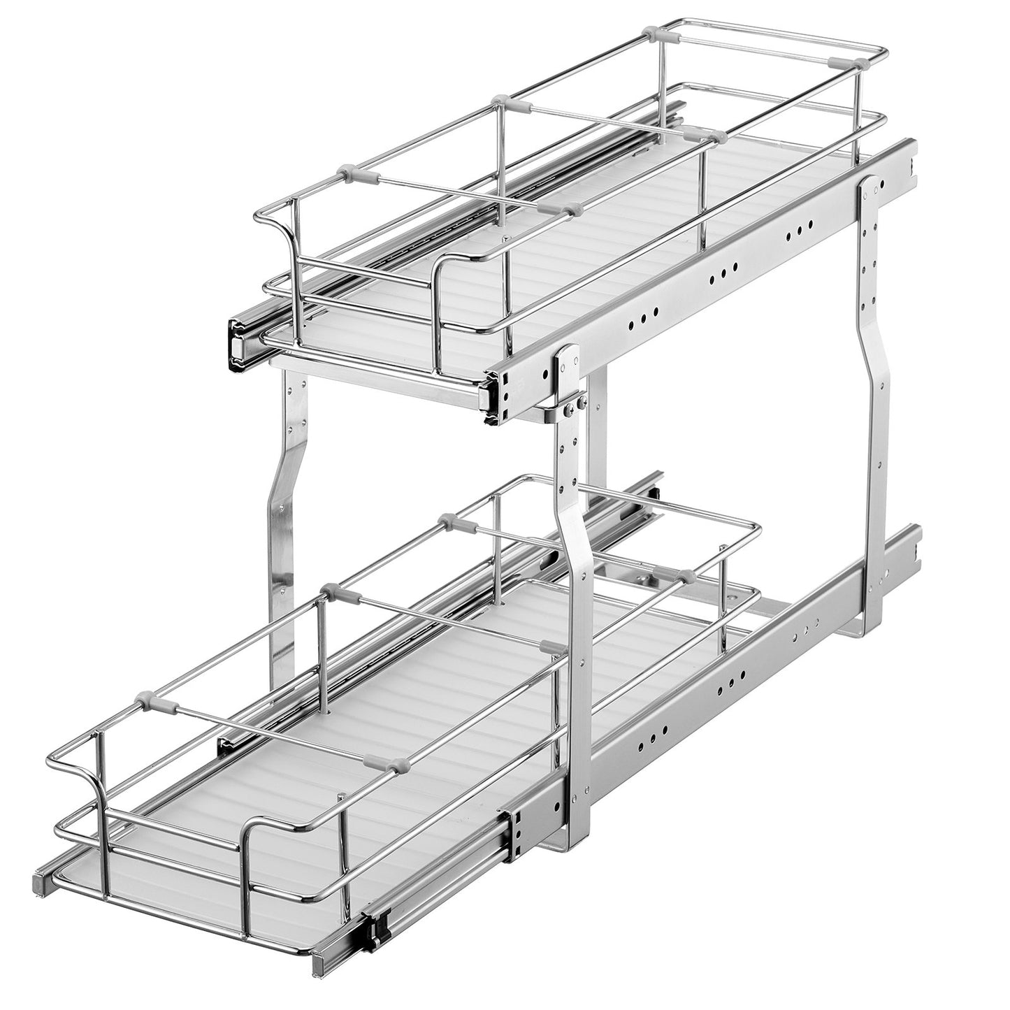 2-Tier Pull-Out Cabinet Under Sink Organizer 8.5"x21" Drawer Basket