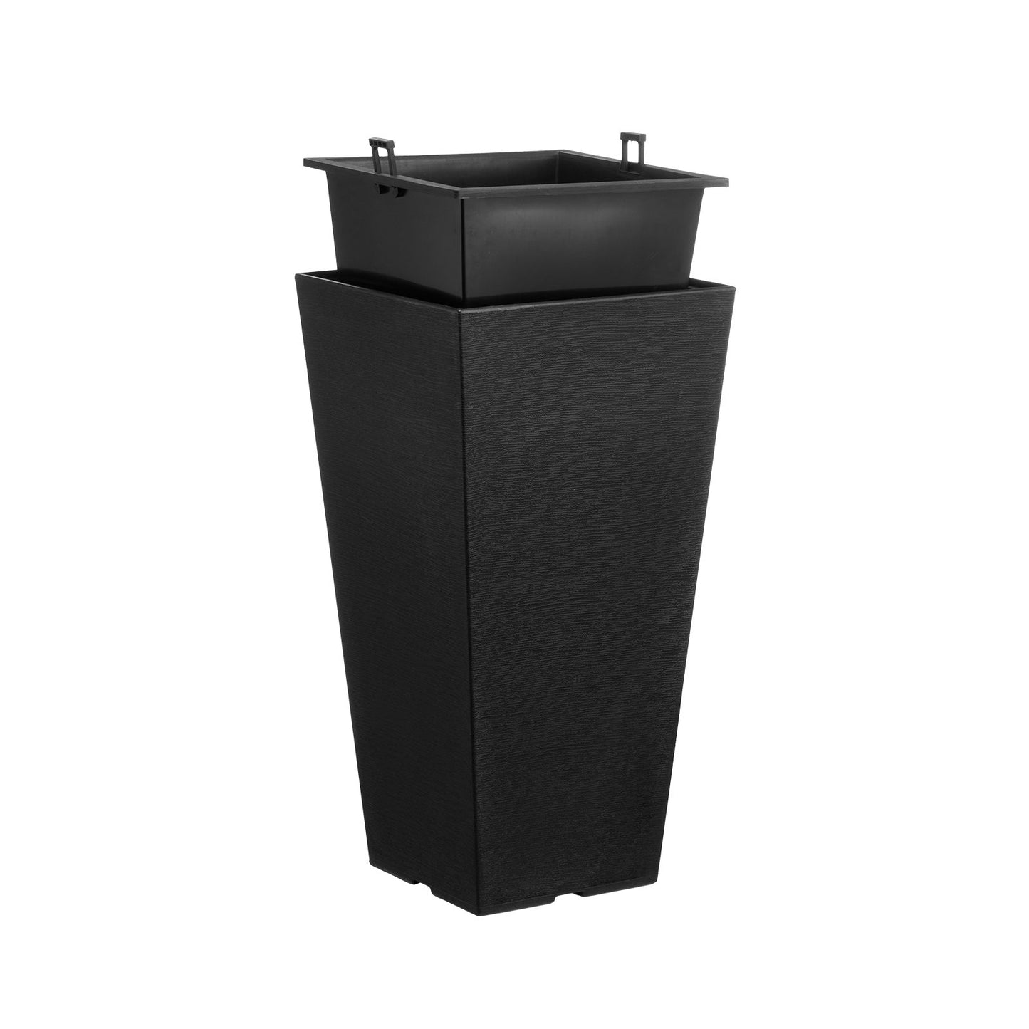 Tall Planter Set med 2 fyrkantiga avsmalnande planteringar 22 in för utomhus inomhus