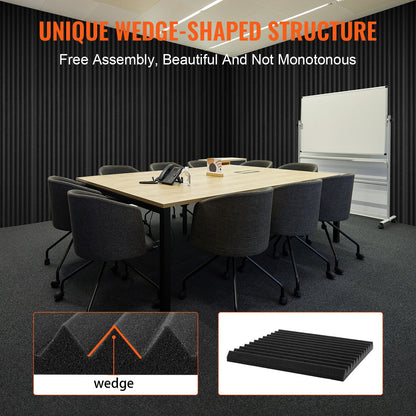 Acoustic Foam Panels 80-Pack 12 x 12 x 1 Inch for Studio Wall and Ceiling