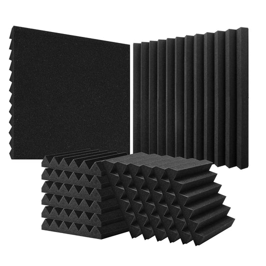 Akustiska skumpaneler 36-pack 12 x 12 x 2 tum för studiovägg och tak