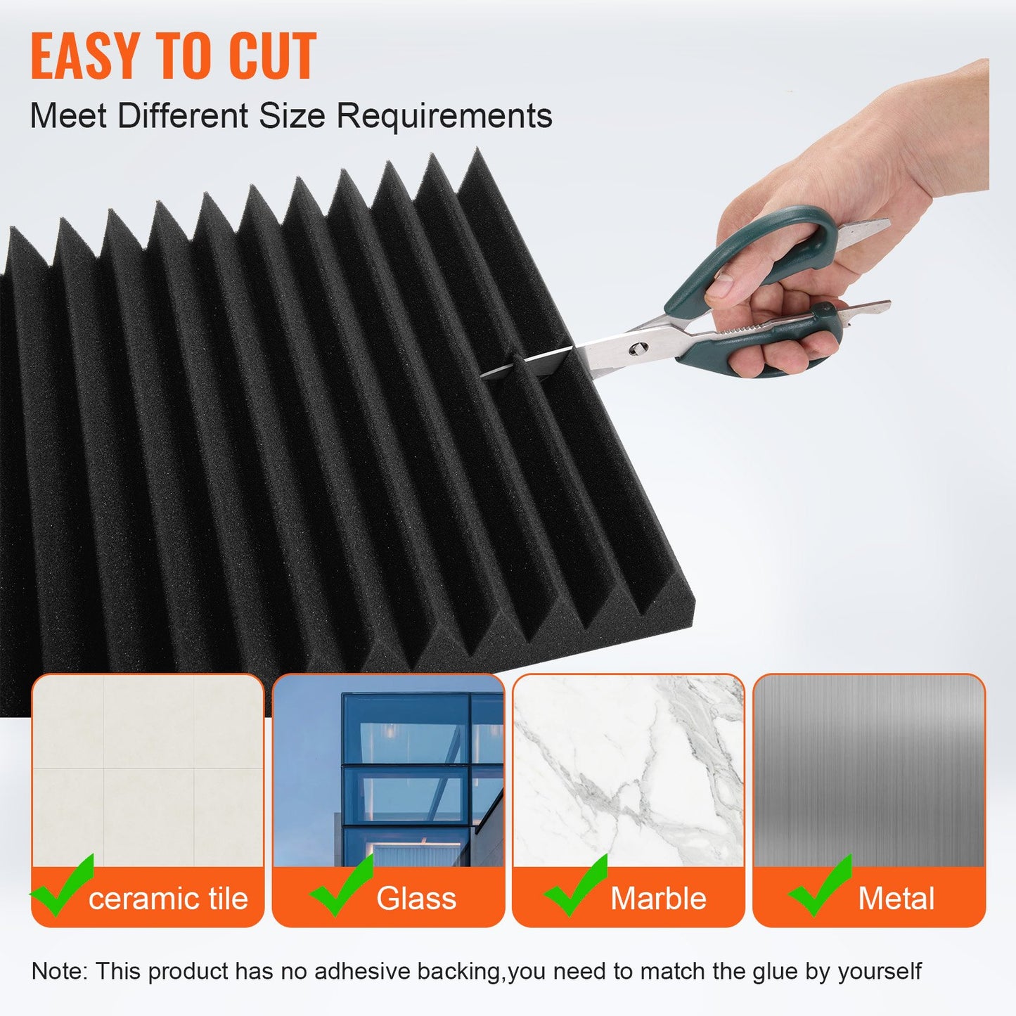 Akustikschaumplatten, 50er-Pack, 12 x 12 x 2 Zoll, für Studiowände und -decken