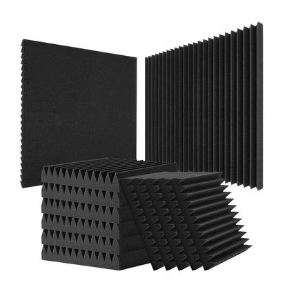 Akustikschaumplatten, 50er-Pack, 12 x 12 x 2 Zoll, für Studiowände und -decken