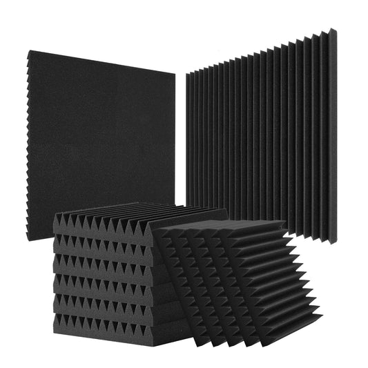 Akustikschaumplatten, 50er-Pack, 12 x 12 x 2 Zoll, für Studiowände und -decken