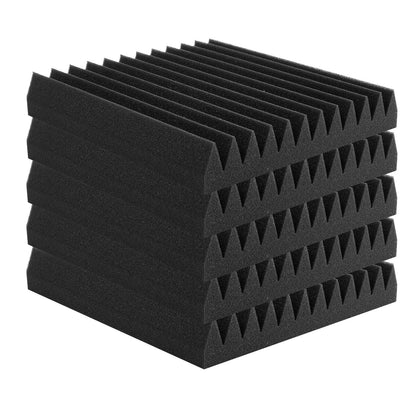 Akustikschaumplatten, 50er-Pack, 12 x 12 x 2 Zoll, für Studiowände und -decken