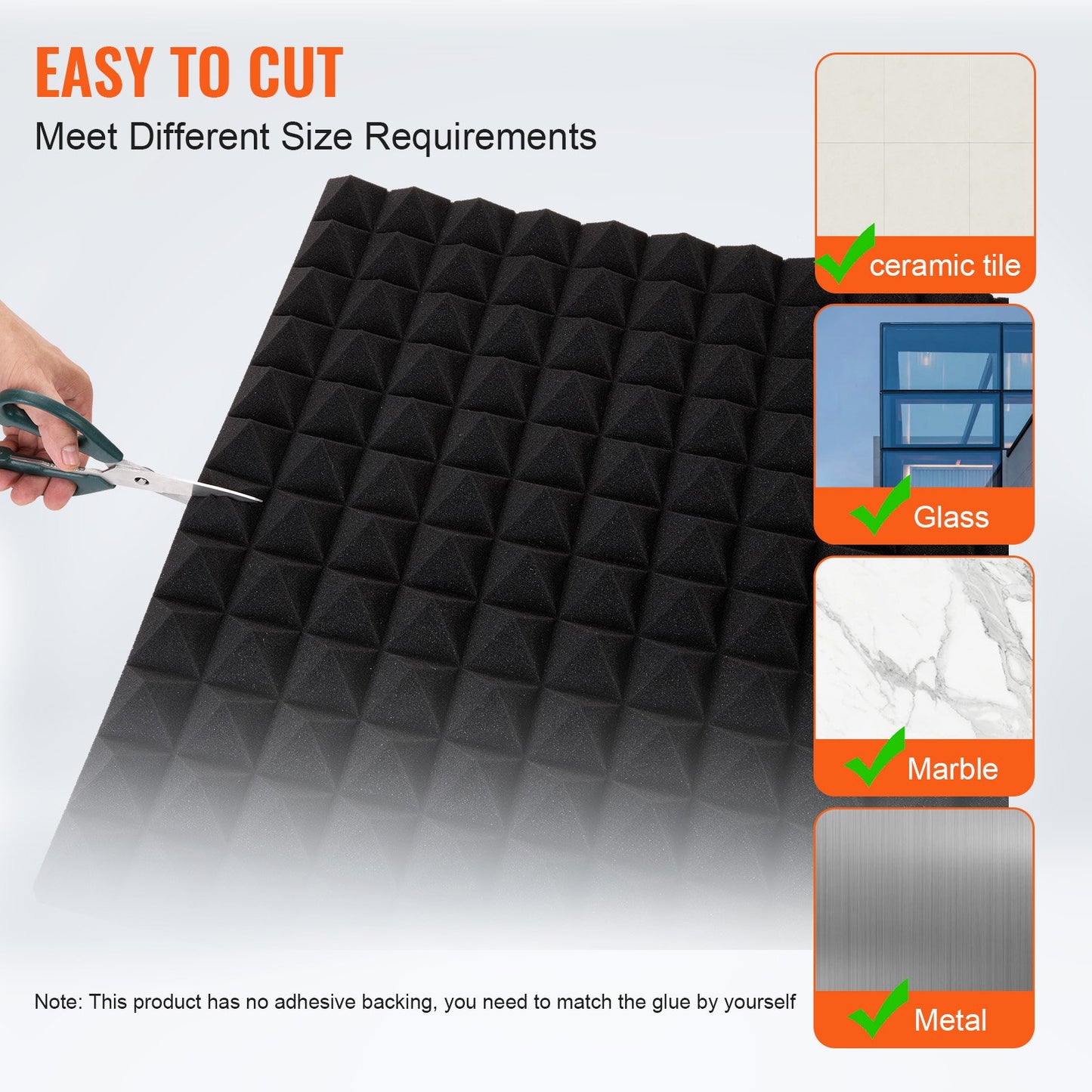 Acoustic Foam Panels 4-Pack 48 x 24 x 2 Inch for Studio Wall and Ceiling