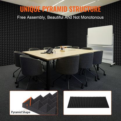 Acoustic Foam Panels 4-Pack 48 x 24 x 2 Inch for Studio Wall and Ceiling