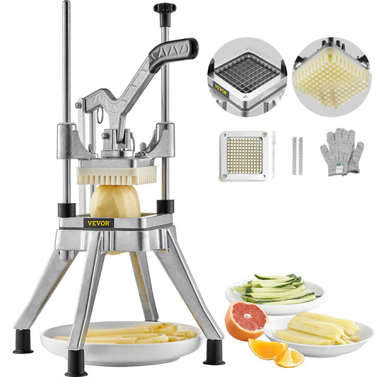 Kommersiell grönsakshackare 1/4" Blad Heavy Duty Professional Food Dicer Kattex French Fry Cutter Lökskärare Rostfritt stål för tomatpeppar Potatissvamp