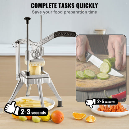 Commercial Vegetable Fruit Chopper 3/8″ Blade Heavy Duty Professional Food Dicer Kattex French Fry Cutter Onion Slicer Stainless Steel for Tomato Pepper Potato Mushroom Shredding