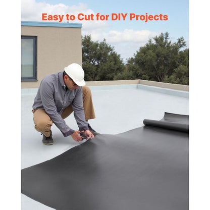 Rulltak, 10 x 15 fot, 45 mil EPDM-gummitak, lång livslängd och väderbeständig, tål hårda temperaturer, flexibel och enkel installation, takunderlag för husbilar, tak, dammar |  EU