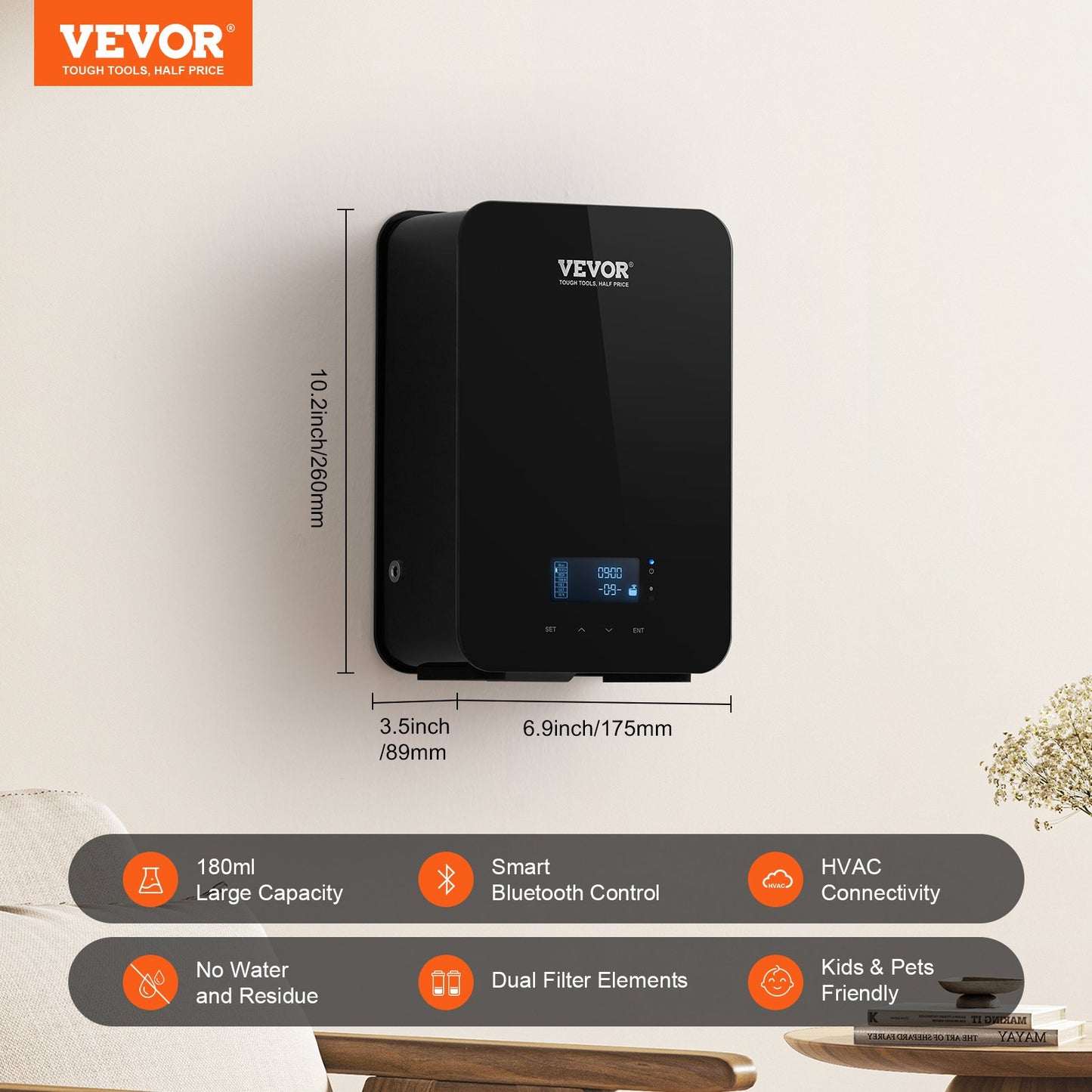 HVAC Scent Diffuser 180ML Cold Air Scent Air Machine 2000 Sq.Ft Waterless