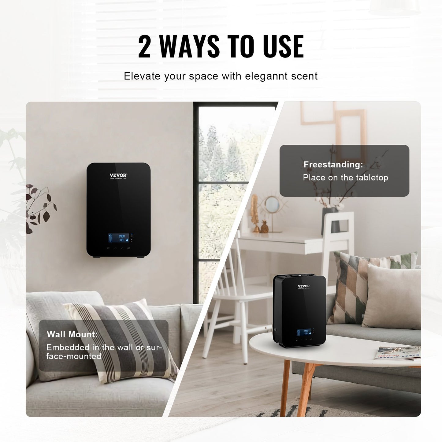 HVAC Scent Diffuser 180ML Cold Air Scent Air Machine 2000 Sq.Ft Waterless