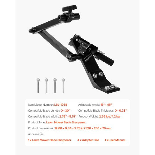 Lawnmower Blade Sharpener 15°-45° Adjustable Lawnmower Blade Sharpener