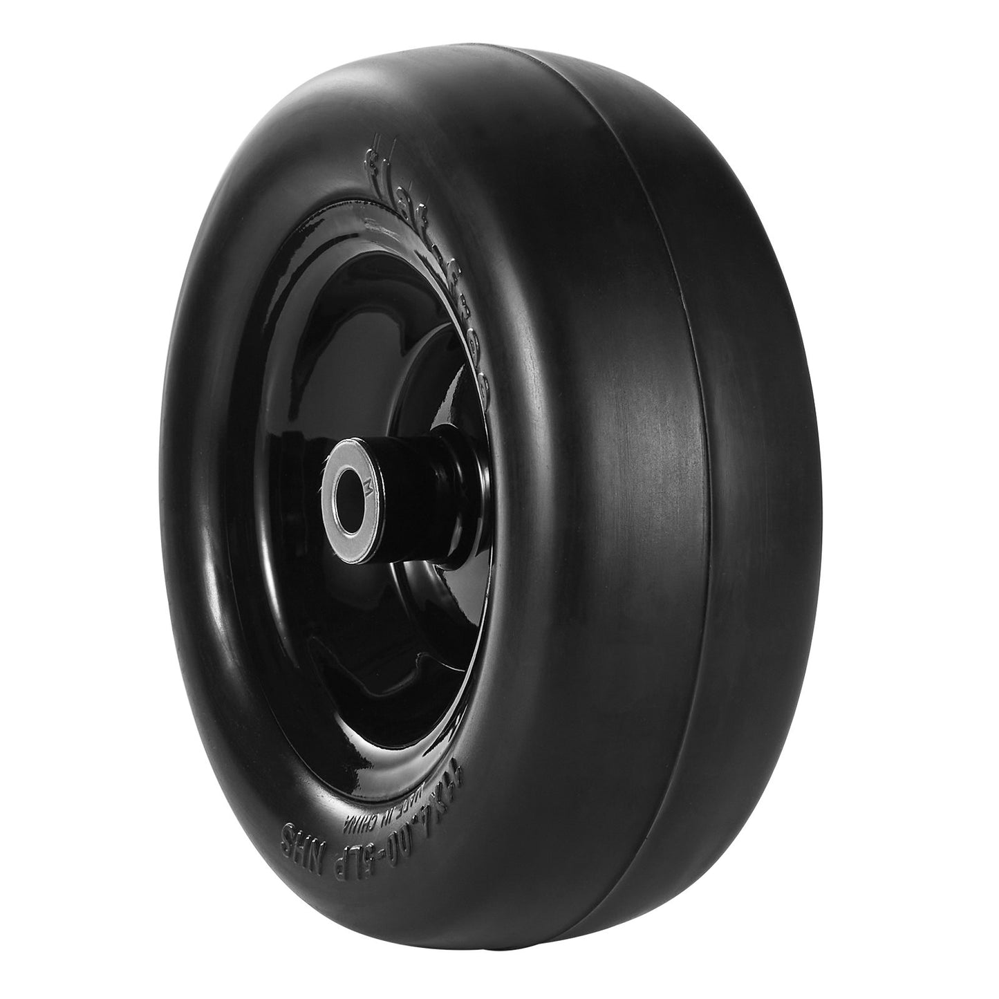 Lawnmower Tire with Rim, 11x4-7" Tubeless Tractor Tire, 2-Pack Tire and Wheel Assembly, Flat-Free PU Tire, 3.4" Centered Hub, 3/4" Bushing Size, 20pcs Adapters for Riding Mowers Lawn Tractors