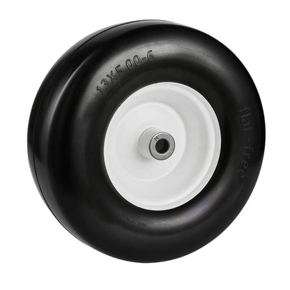 Gräsklippardäck med fälg, 13x5-6" Tubeless traktordäck, 2-pack däck och hjulenhet, plattfria PU-däck, 3,25"-5,9" centrerat nav, 3/4" bussningsstorlek, 20 ST adapter för gräsklippare traktorer