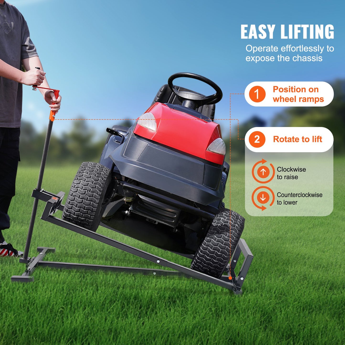 880 Lbs Ride on Lawn Mower Lift Jack for Lawn Mowers and Garden Tractors