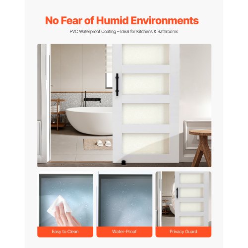 Skjutdörr med beslag 914 x 2134 mm MDF-panel frostat glas