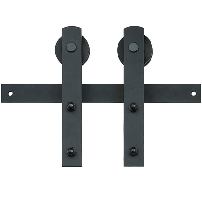8FT Sliding Barn Door Hardware Kit, 330 LBS Loading Heavy Duty Barn Door Track Kit for Single Door, Fits 3.7-4.3FT Wide and 1.3"-1.8" Thick Door Panel, with Smooth and Quiet Pulley (I Shape)