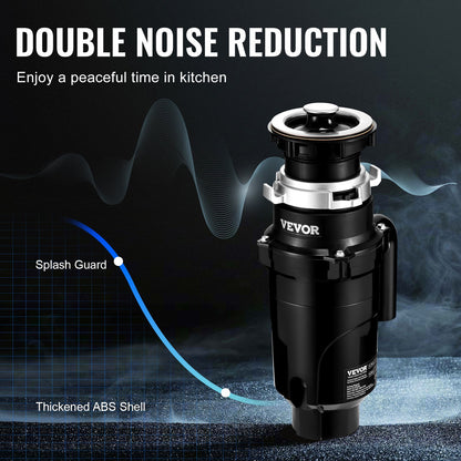 Garbage Disposal 1/2 HP Continuous Food Waste Disposal 3820 RPM EZ Connect