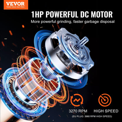 Sophantering 1 HP Kontinuerlig matavfallshantering 3960 RPM EZ Connect