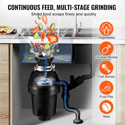 Sophantering 1 HP Kontinuerlig matavfallshantering 3960 RPM EZ Connect
