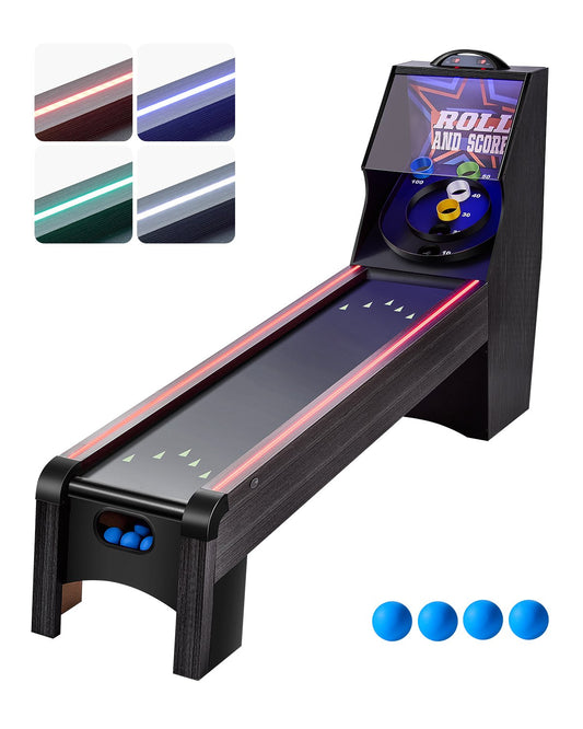 9 ft Roll &amp; Score Arcade Game Table Electronic Scorer Game Room 4 Balls