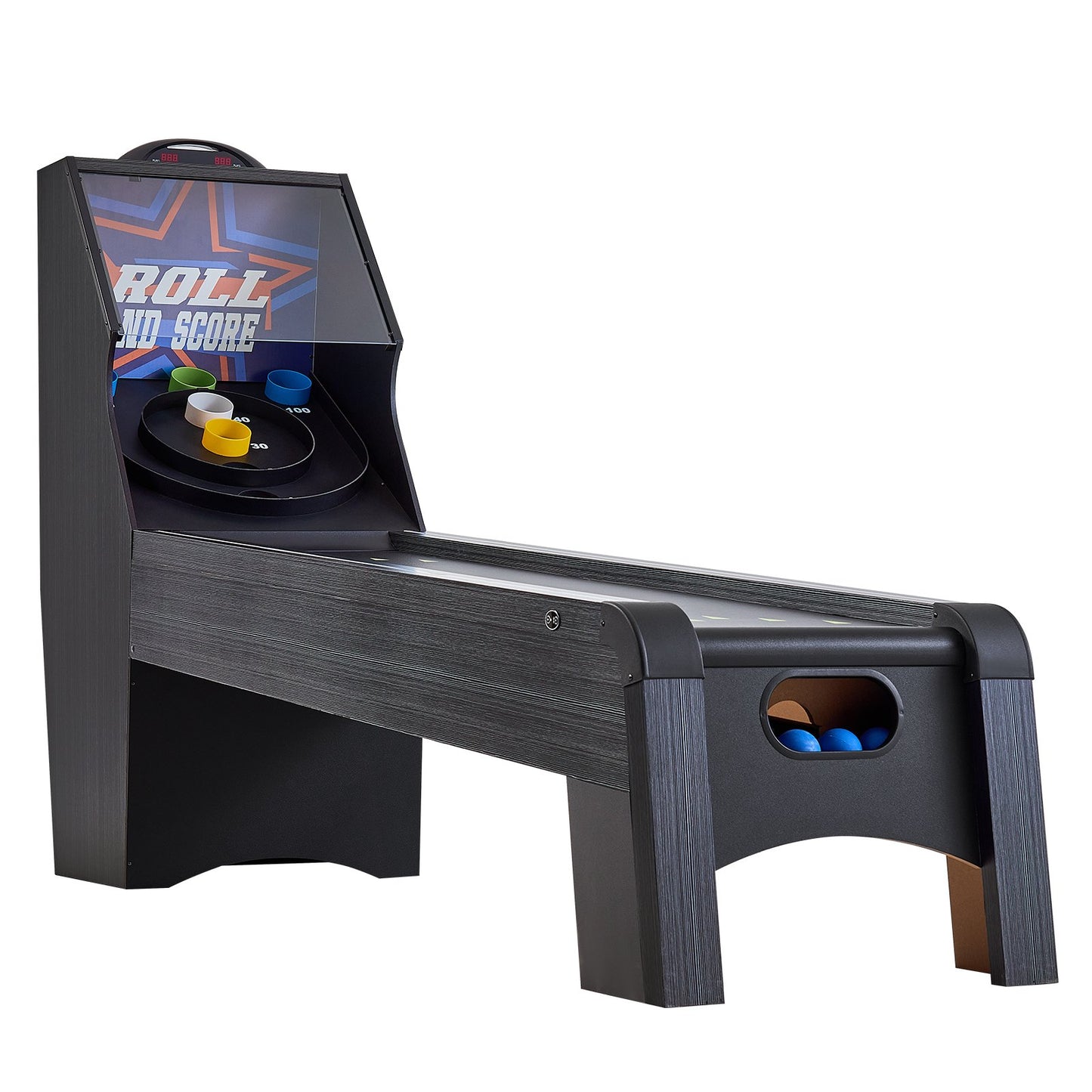 9 ft Roll &amp; Score Arcade Game Table Electronic Scorer Game Room 4 Balls