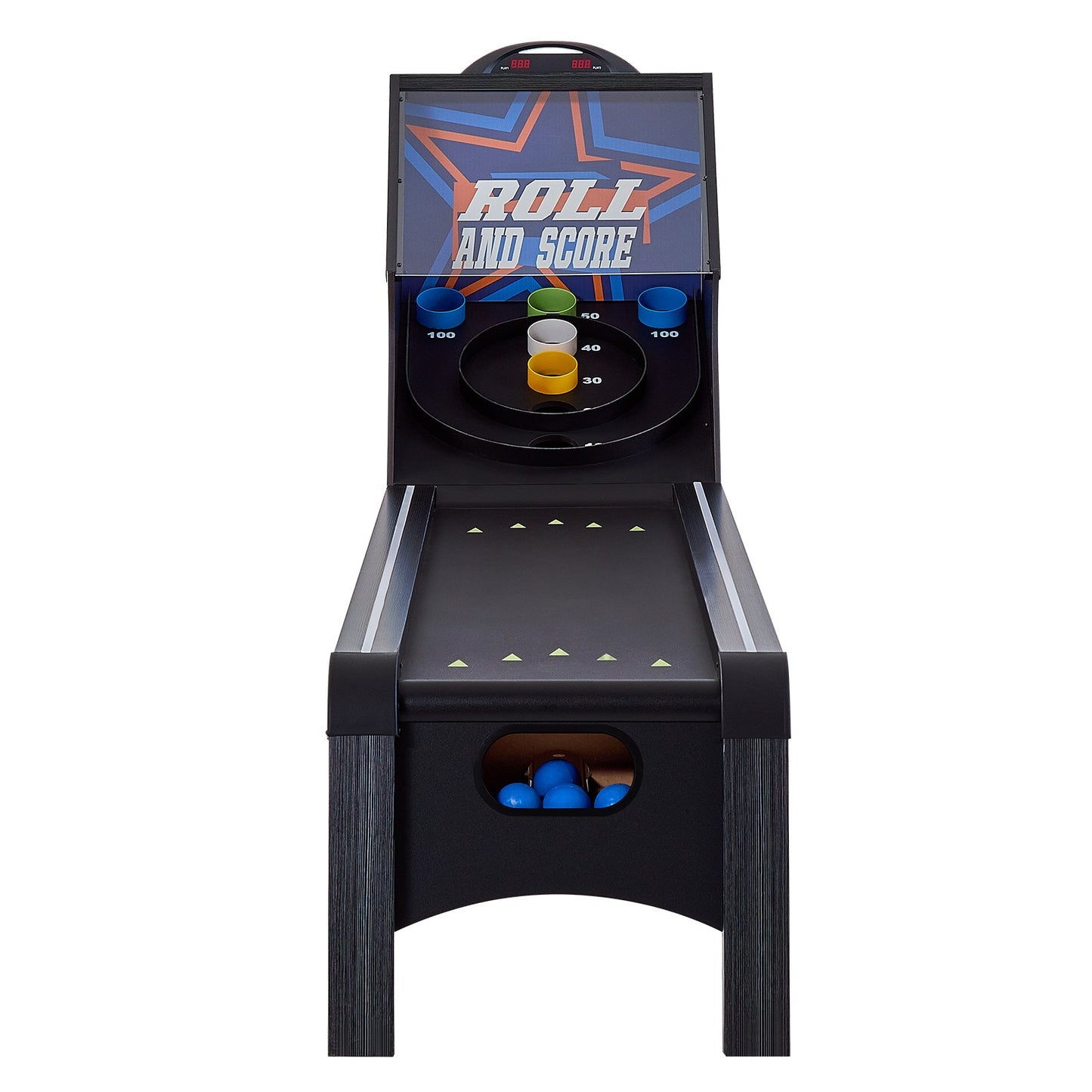 9 ft Roll &amp; Score Arcade Game Table Electronic Scorer Game Room 4 Balls