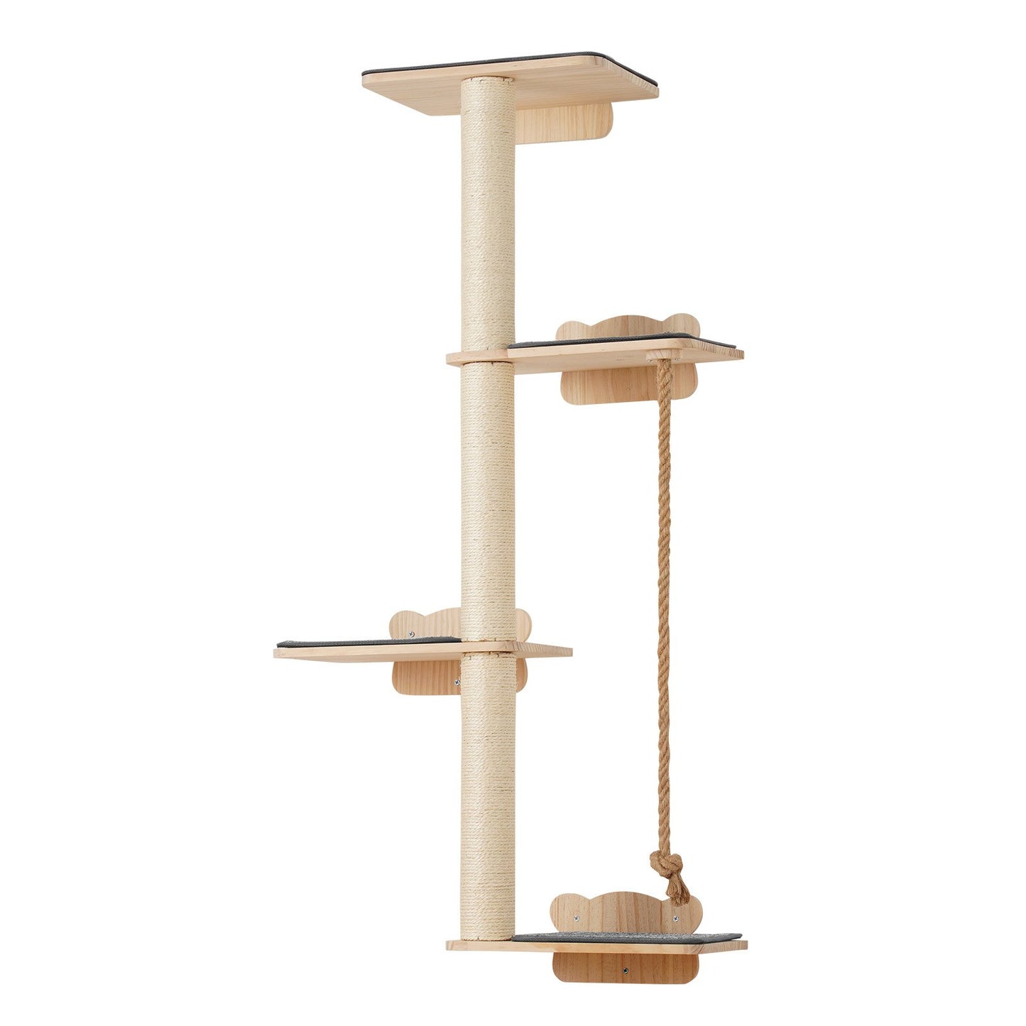 An der Wand montierter Katzenregalbaum mit Plattform, baumförmiges Katzenmöbel