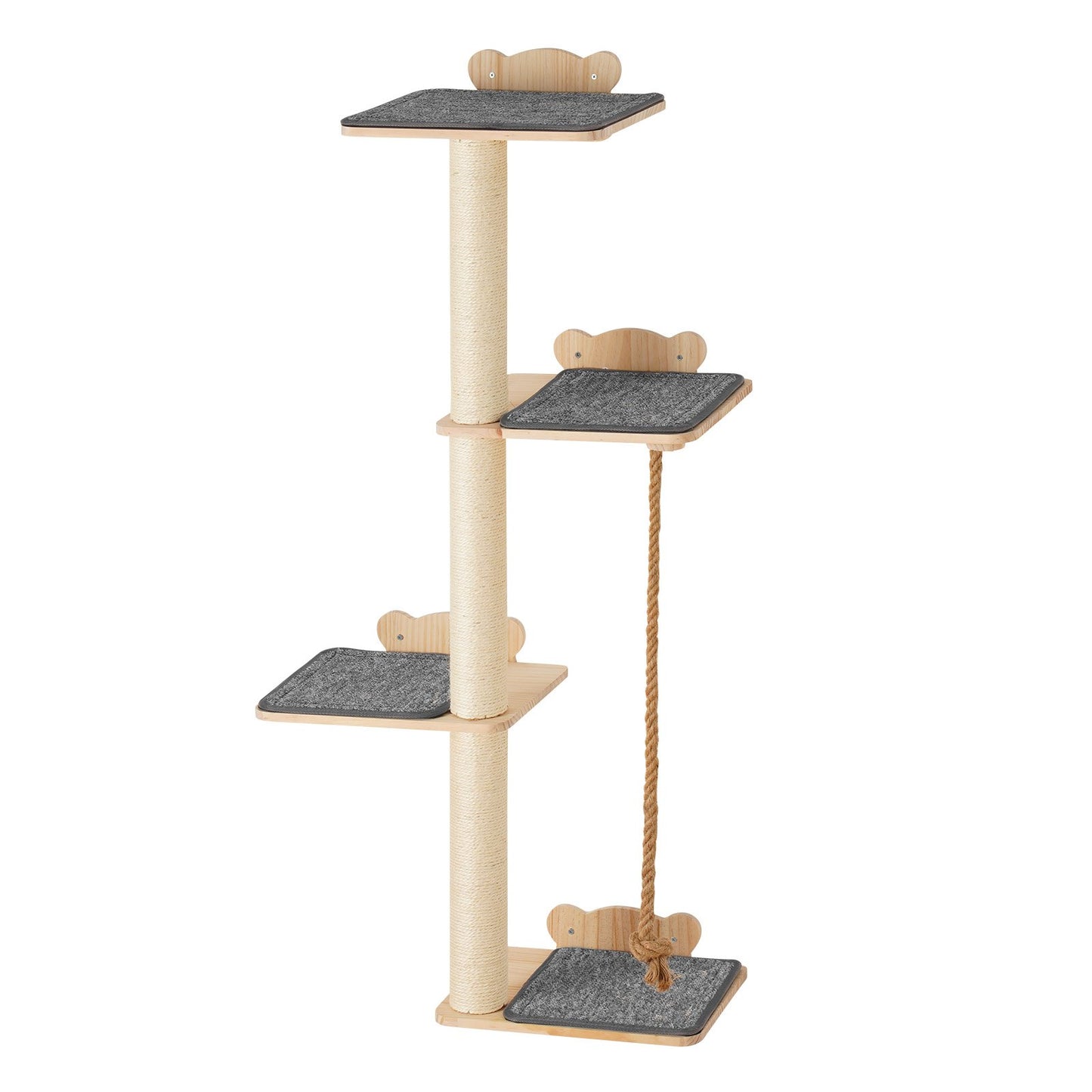 An der Wand montierter Katzenregalbaum mit Plattform, baumförmiges Katzenmöbel
