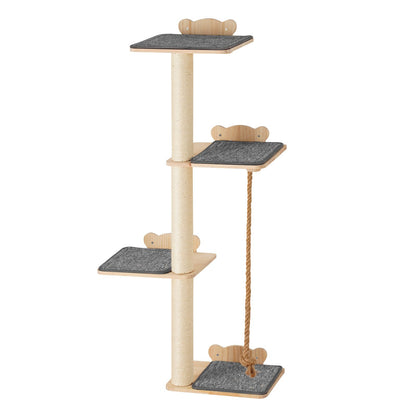 An der Wand montierter Katzenregalbaum mit Plattform, baumförmiges Katzenmöbel