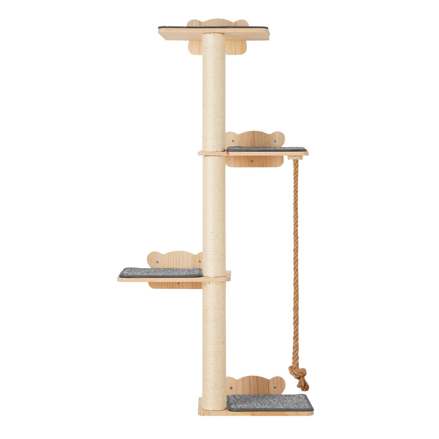 An der Wand montierter Katzenregalbaum mit Plattform, baumförmiges Katzenmöbel