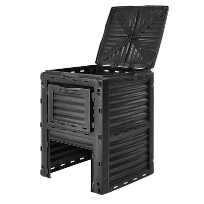 Garden Compost Bin 80 Gal, BPA-fri komposter, stor kapacitet utomhuskomposteringsbehållare med topplock och bottendörr, enkel montering, lätt, snabbt skapande av bördig jord