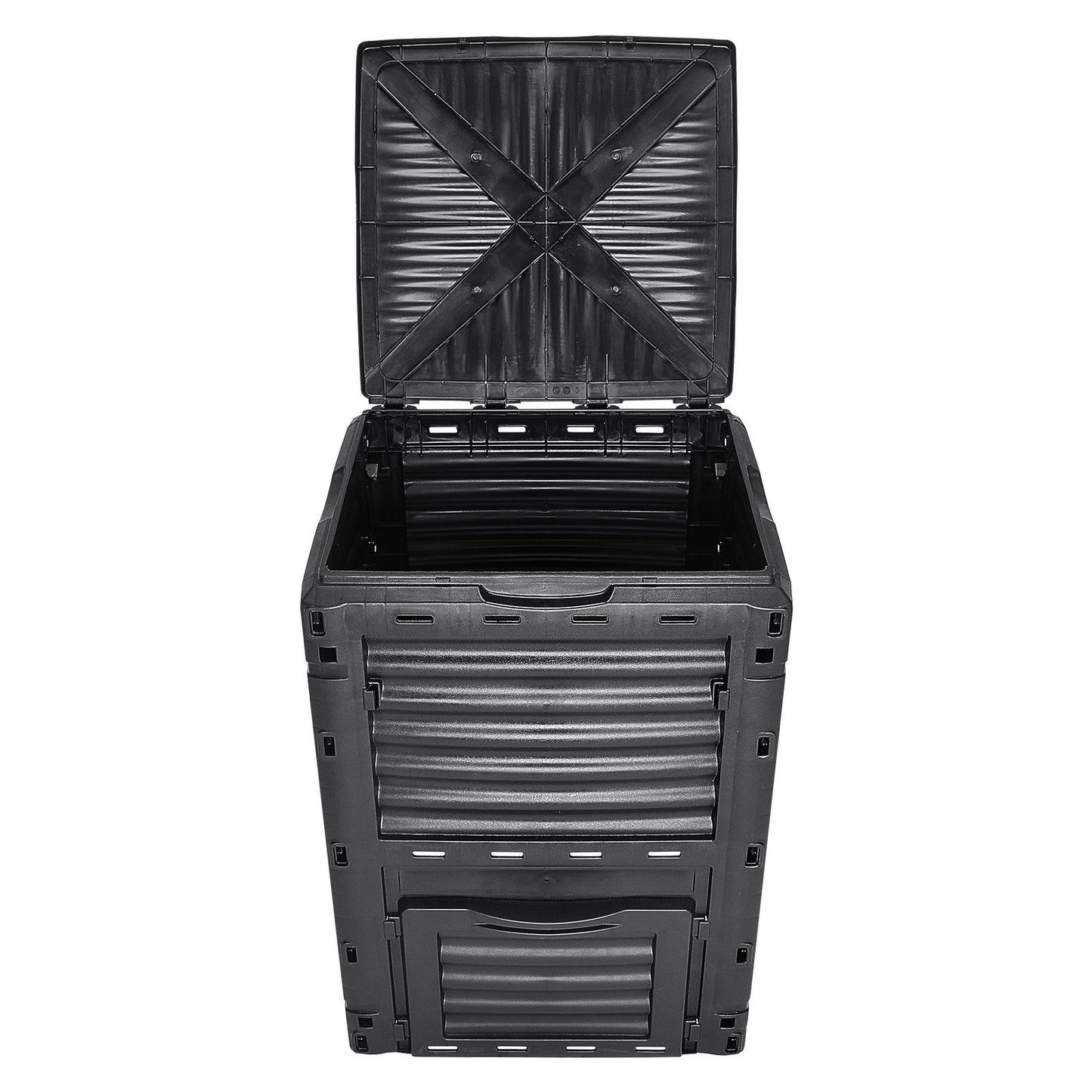Garden Compost Bin 80 Gal, BPA-fri komposter, stor kapacitet utomhuskomposteringsbehållare med topplock och bottendörr, enkel montering, lätt, snabbt skapande av bördig jord