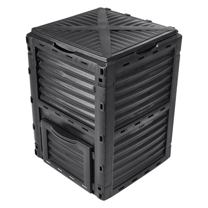 Garden Compost Bin 80 Gal, BPA-fri komposter, stor kapacitet utomhuskomposteringsbehållare med topplock och bottendörr, enkel montering, lätt, snabbt skapande av bördig jord