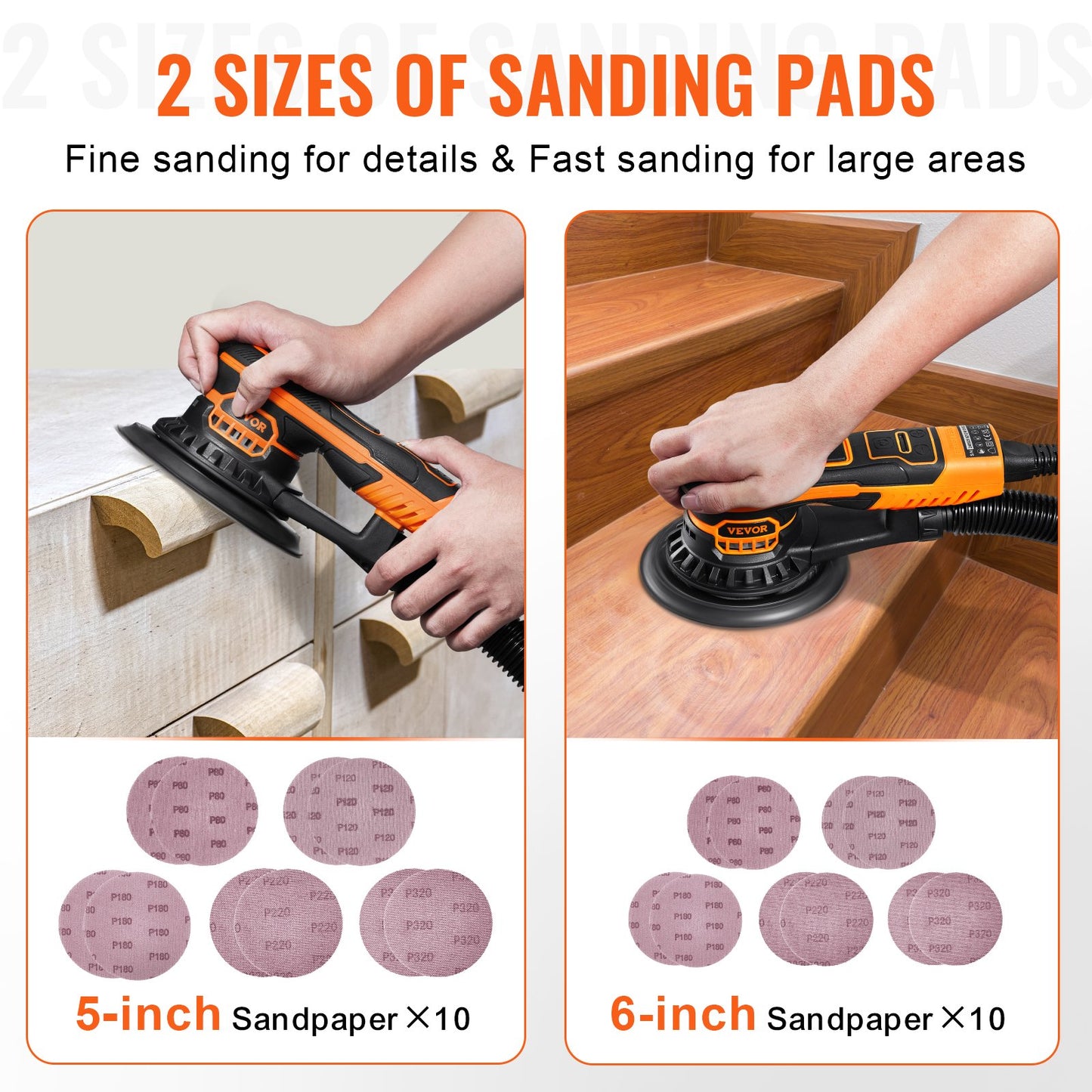 Random Orbital Sander 5 &amp; 6-inch Brushless Orbital Sander 10000 PRM