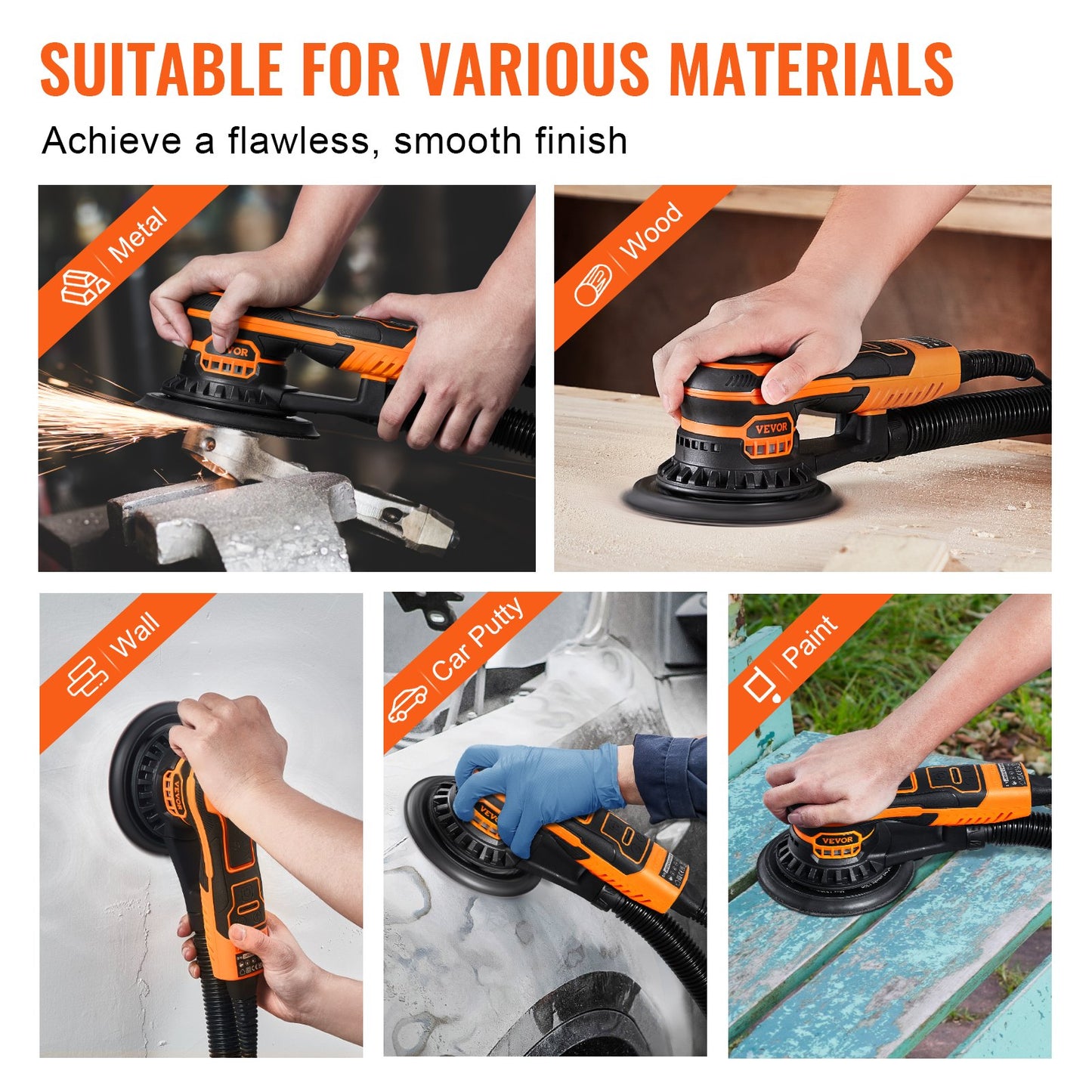 Random Orbital Sander 5 &amp; 6-inch Brushless Orbital Sander 10000 PRM
