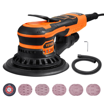 Random Orbital Sander 6'' Palm Sander 10 ST Sandpapper 6 Variabel hastighet