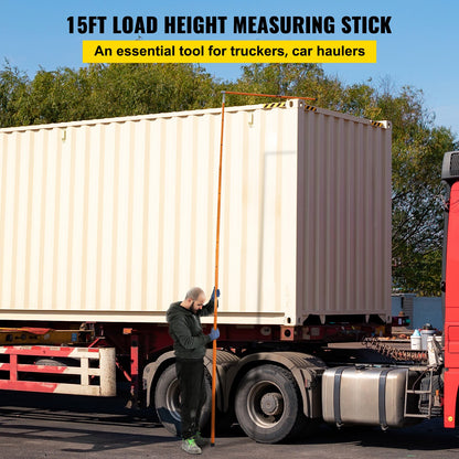 Load Height Gauge, 15\' Robust Fiberglass Truck Height Gauge with Adjustable Post, Non-conductive Truck Height Gauge with Carrying Case, Height Gauge for Trucks, Dump Trucks