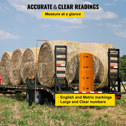 Load Height Gauge, 15\' Robust Fiberglass Truck Height Gauge with Adjustable Post, Non-conductive Truck Height Gauge with Carrying Case, Height Gauge for Trucks, Dump Trucks