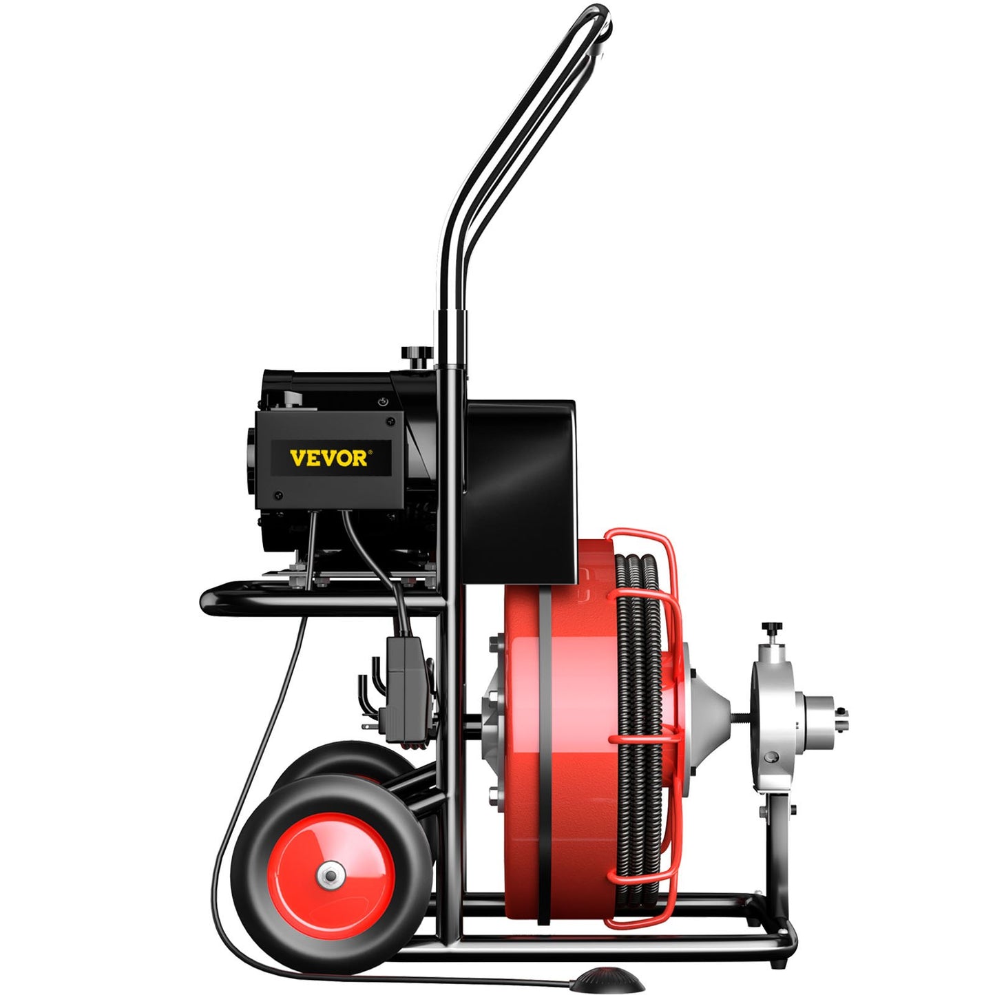 Drain cleaner 50' x 1/2" Drain cleaning machine 370W drain clog w/ cutter 1750R/min with 4 cutters and foot switch for 3/4"-4" (20mm-100mm) pipes