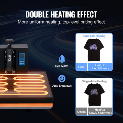 Heat Press Machine 16 x 20 i Sublimation Printer Transfer för DIY T-shirt