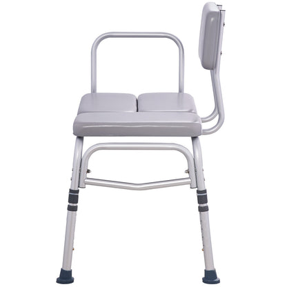 Tub Transfer Bench Shower Seat with Padded Seat Reversible Backrest 500lbs