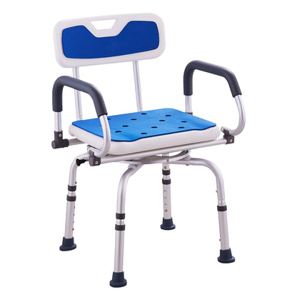 Shower chair 360° swivel bathtub shower seat with swivel arms 400LBS
