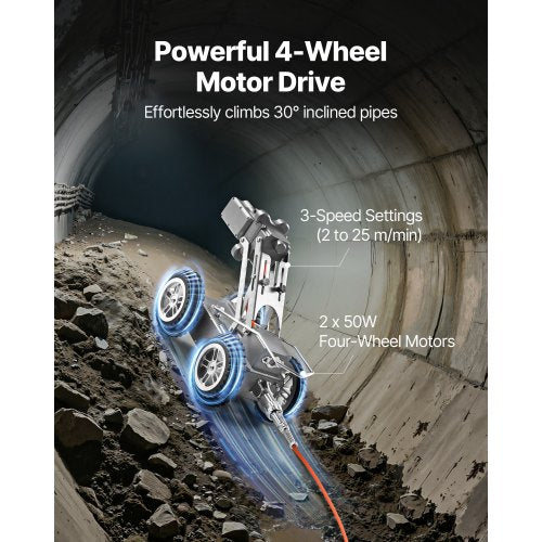Avloppsrörsinspektionsrobot 394FT Rörledningsdriven med fram-/bakkamera