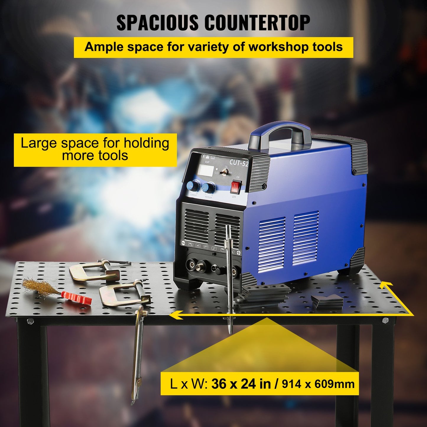 Svetsbord 36" x 24" 800LBS svetsarbetsbord med fixturhål