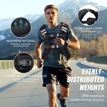 12lb Weighted Vest for Men Women Strength Training Equipment